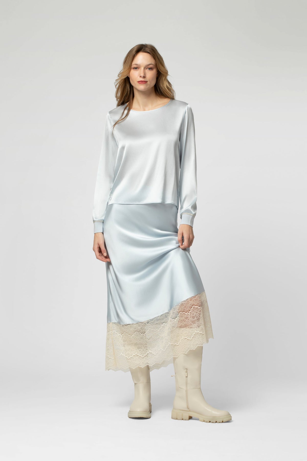 Top TORONTO manches longues bleu ciel