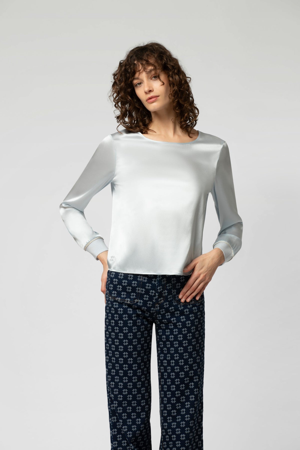 Top TORONTO manches longues bleu ciel