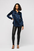 PERLEGGING en cuir  noir , coupe ajusté