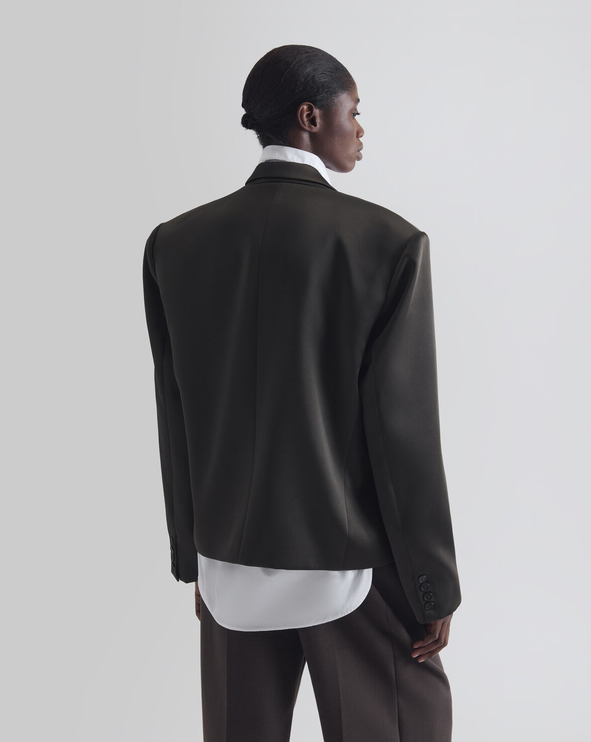 DOUBLE-BREASTED TAILORED JACKET GRAPHITE