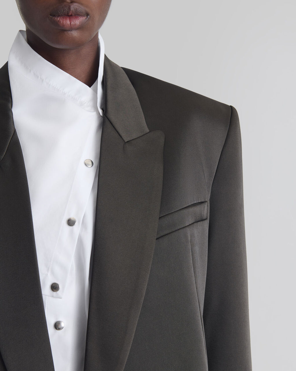 DOUBLE-BREASTED TAILORED JACKET GRAPHITE