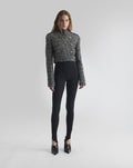SHORT TWEED JACKET BLACK/WHITE