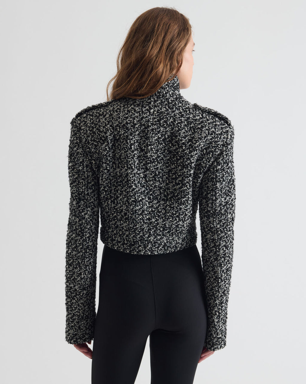 SHORT TWEED JACKET BLACK/WHITE