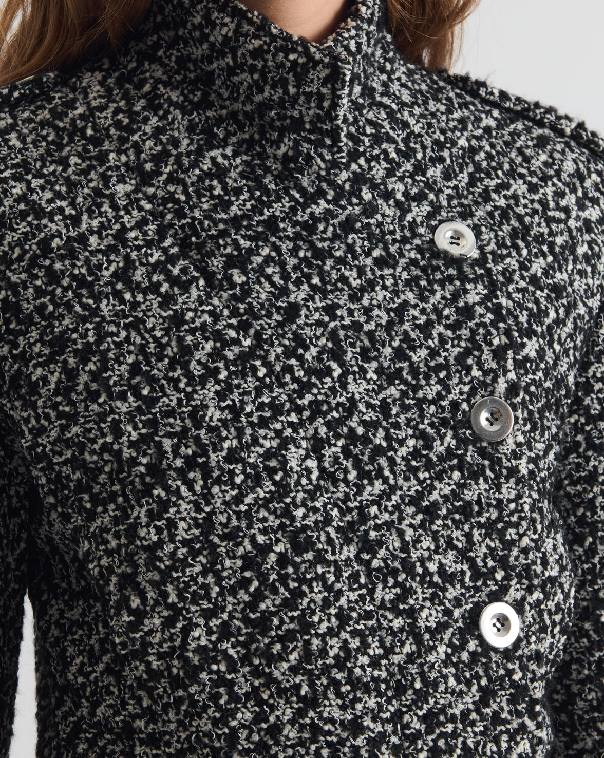 SHORT TWEED JACKET BLACK/WHITE