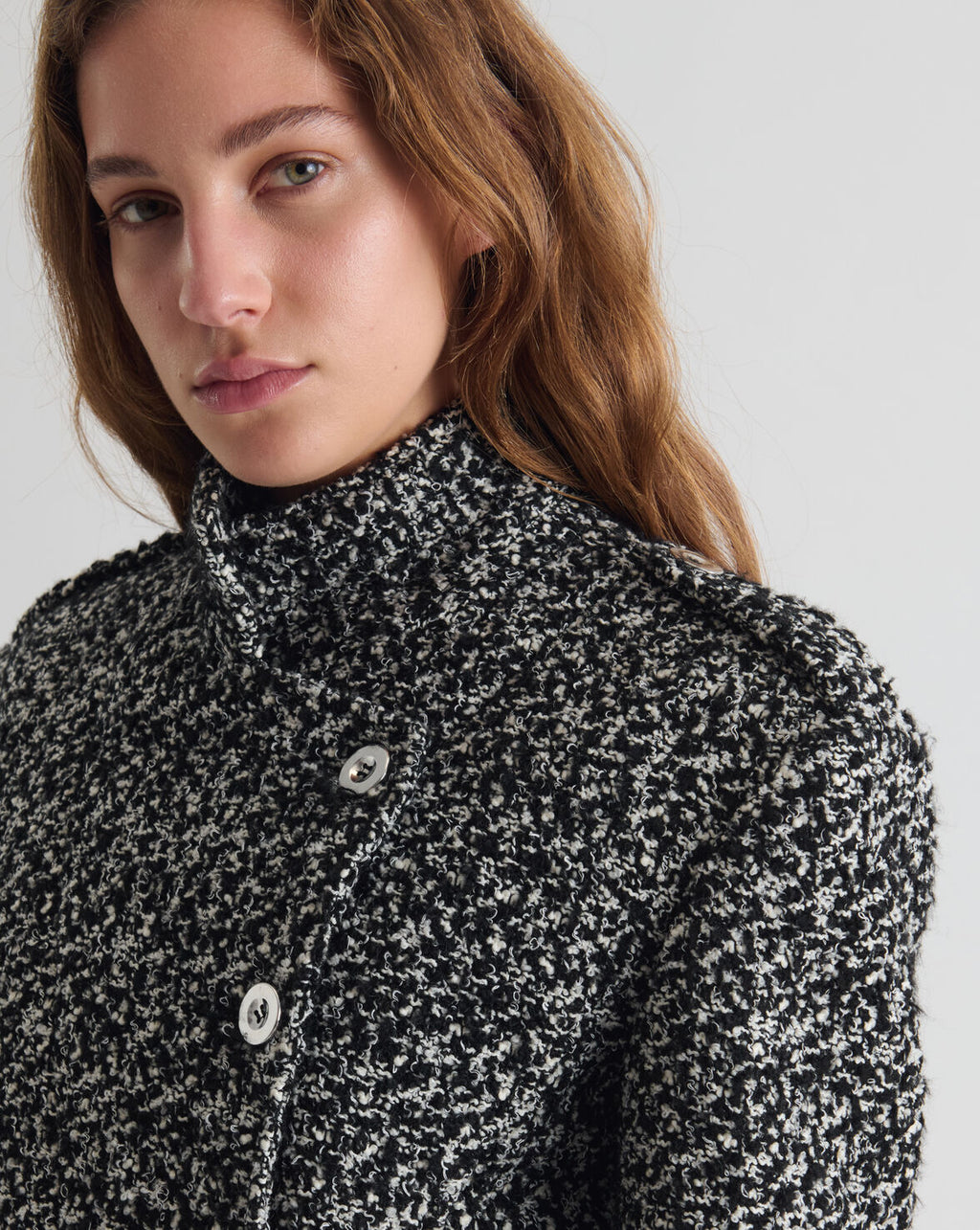 SHORT TWEED JACKET BLACK/WHITE