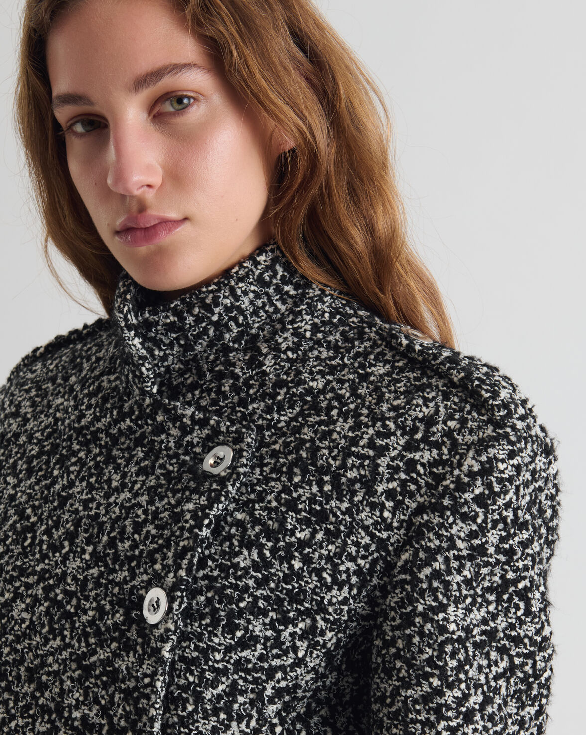 SHORT TWEED JACKET BLACK/WHITE
