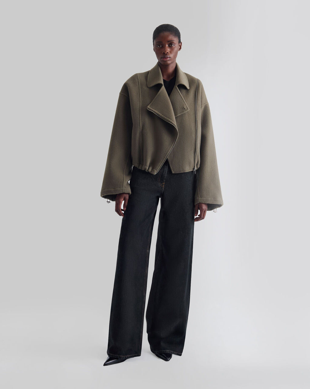 ASYMMETRIC DOUBLE-FACED JACKET TURTLE SHELL