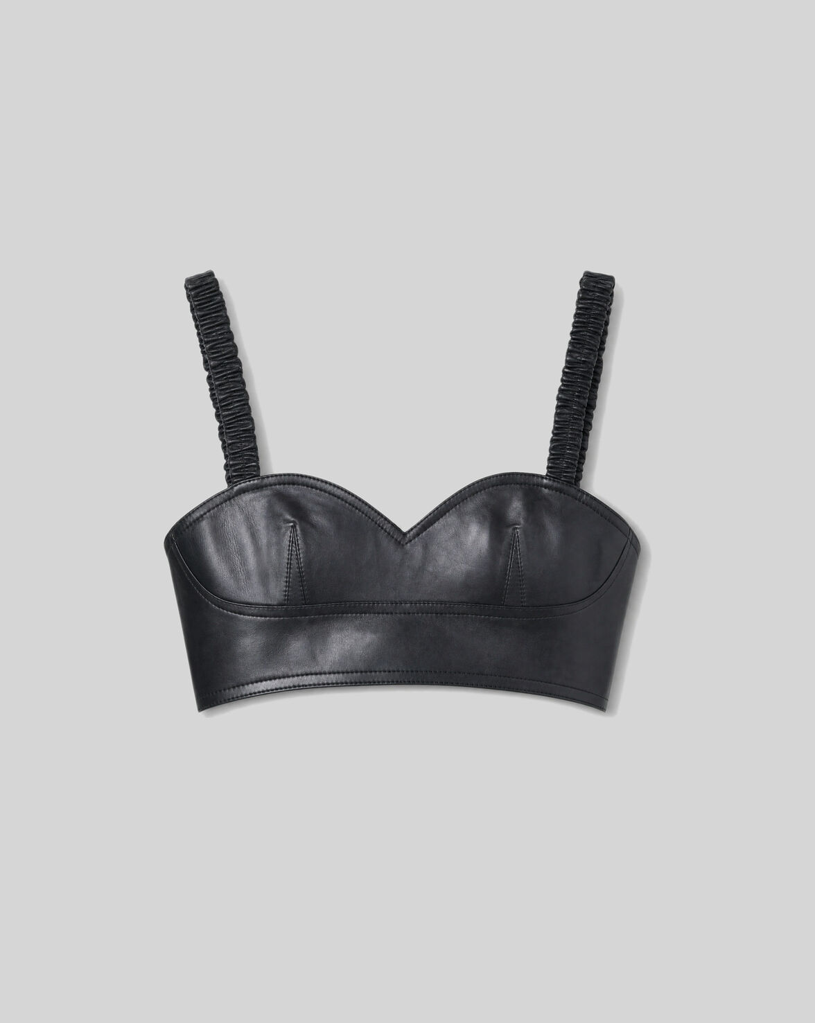 SHORT LEATHER TOP BLACK
