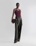 WIDE-LEG SATIN TROUSERS GRAPHITE