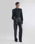 PANTALON LARGE EN CUIRBLACK
