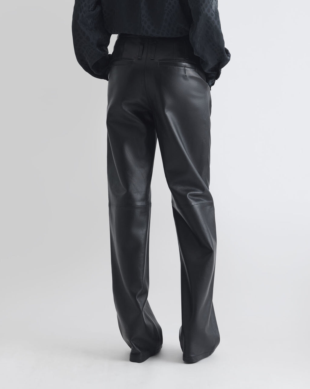 PANTALON LARGE EN CUIRBLACK
