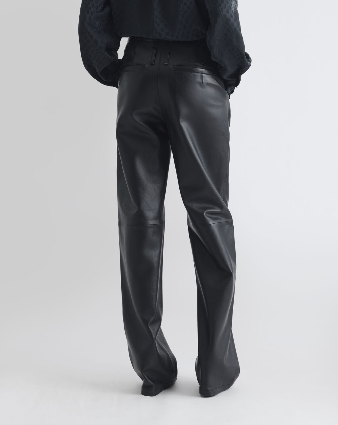 PANTALON LARGE EN CUIRBLACK
