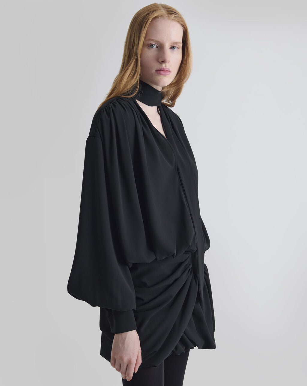 ROBE MINI DRAPÉEBLACK