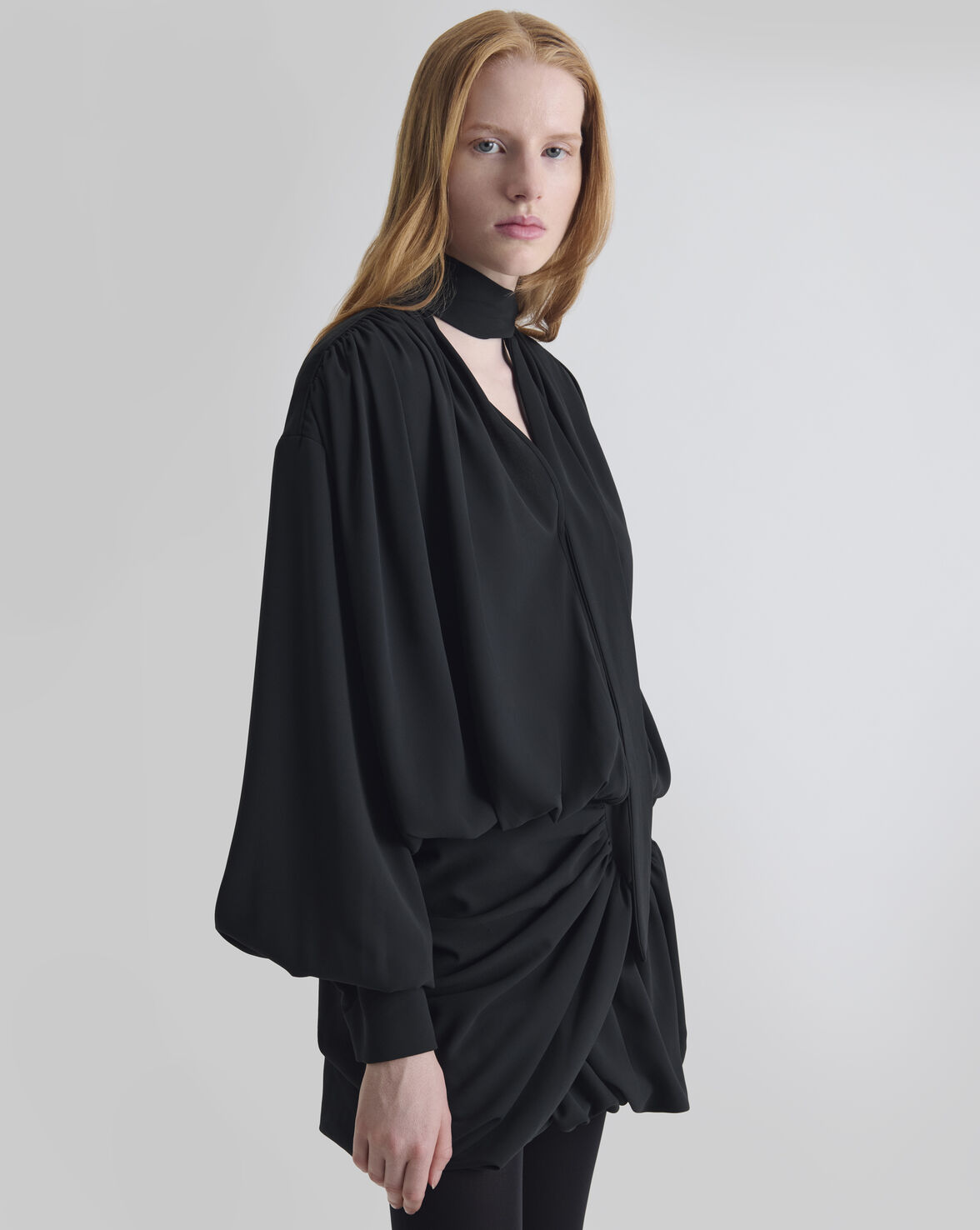 ROBE MINI DRAPÉEBLACK