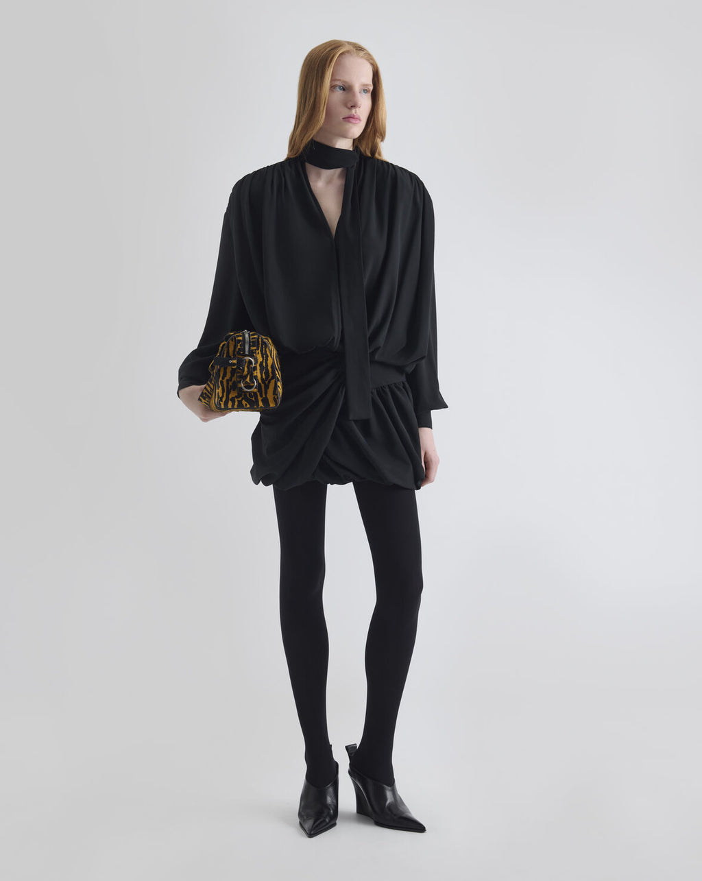ROBE MINI DRAPÉEBLACK