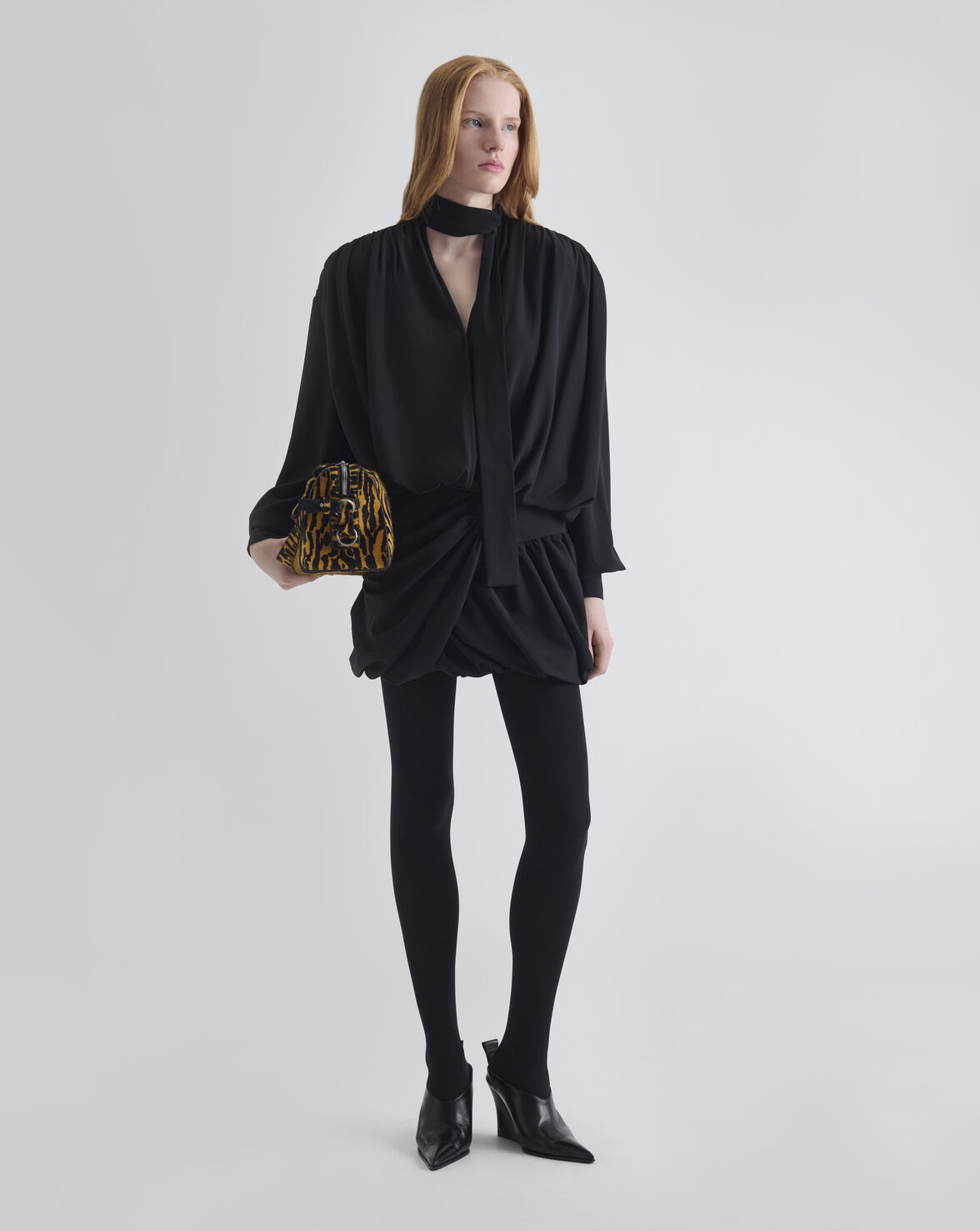 ROBE MINI DRAPÉEBLACK
