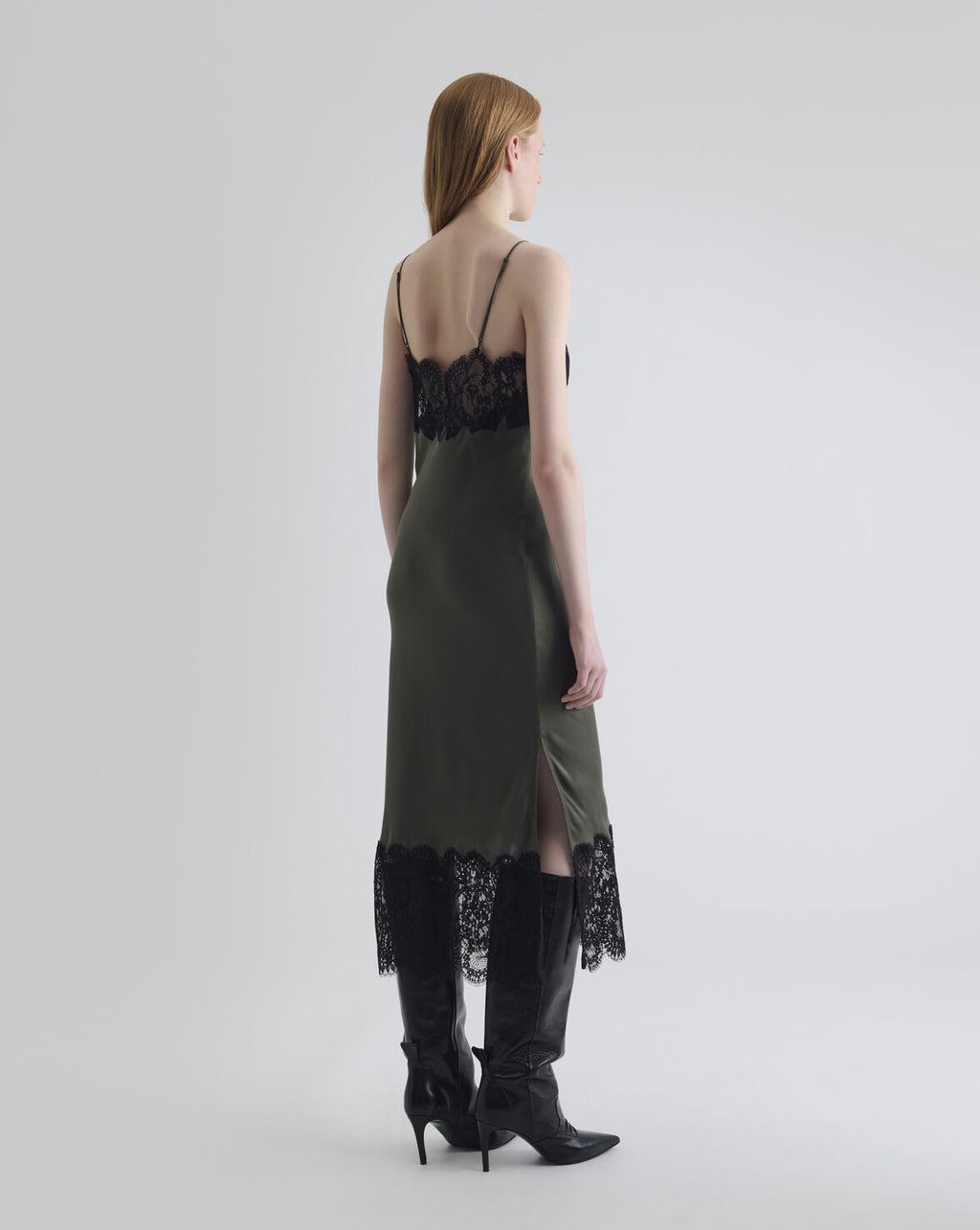 ROBE MIDI EN SOIE ET DENTELLELICHEN