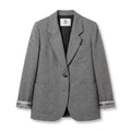 Veste blazer Anita gris clair, poche brodée