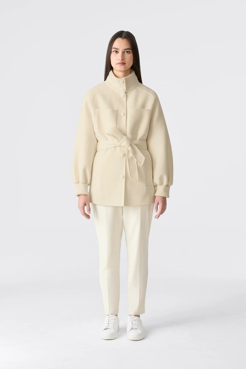SHANIA Belted coat in double-face wool UP TO -5ºC