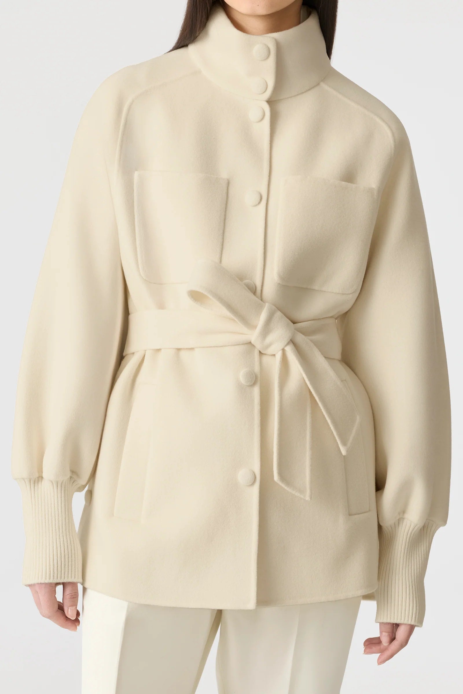 SHANIA Belted coat in double-face wool UP TO -5ºC