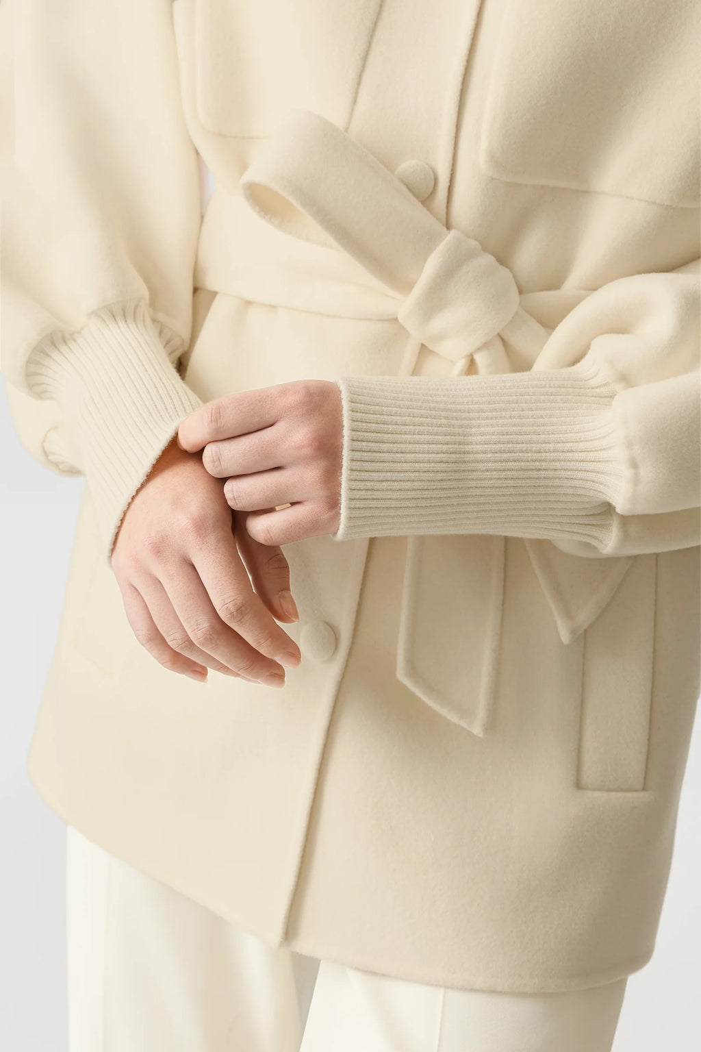 SHANIA Belted coat in double-face wool UP TO -5ºC