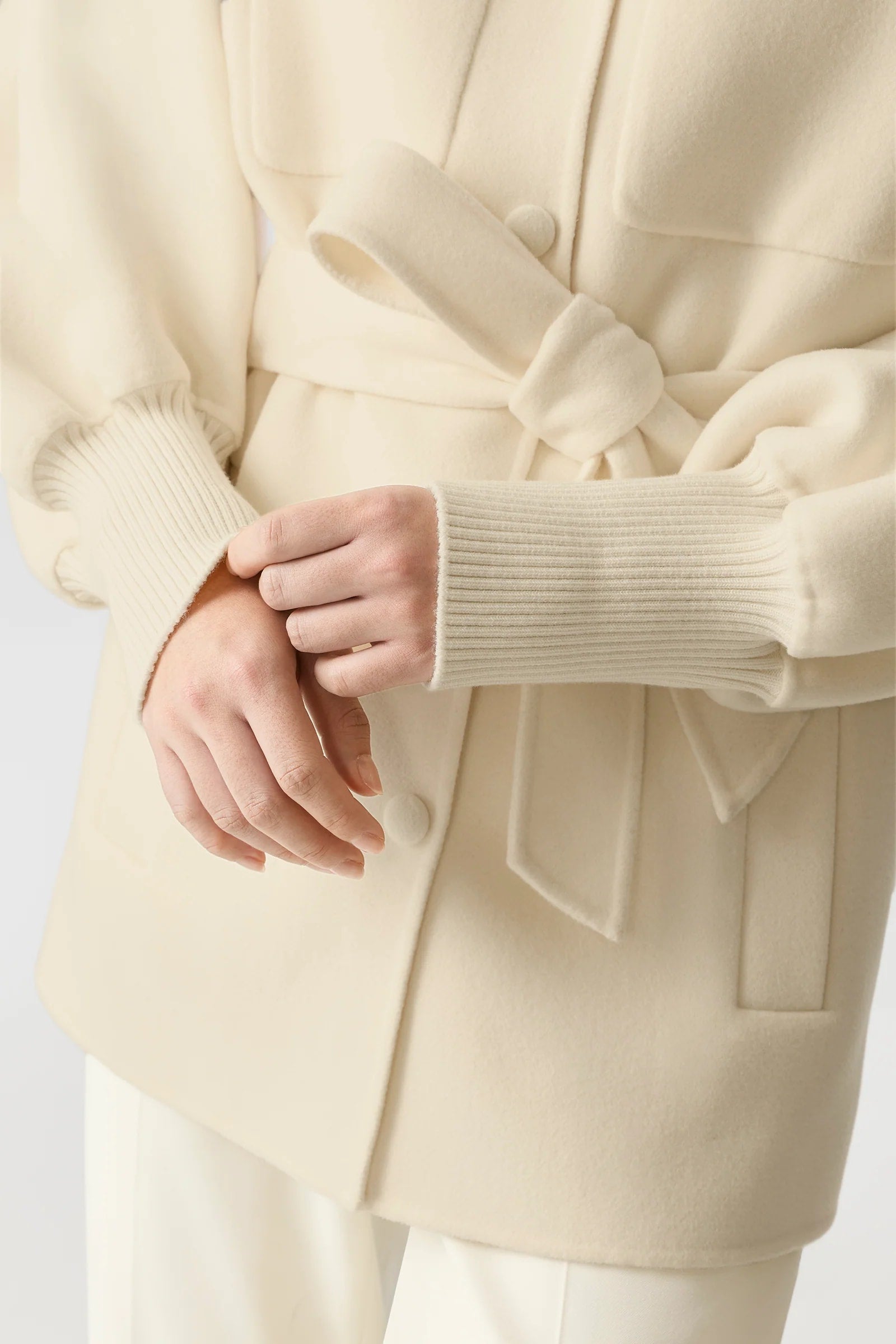 SHANIA Belted coat in double-face wool UP TO -5ºC
