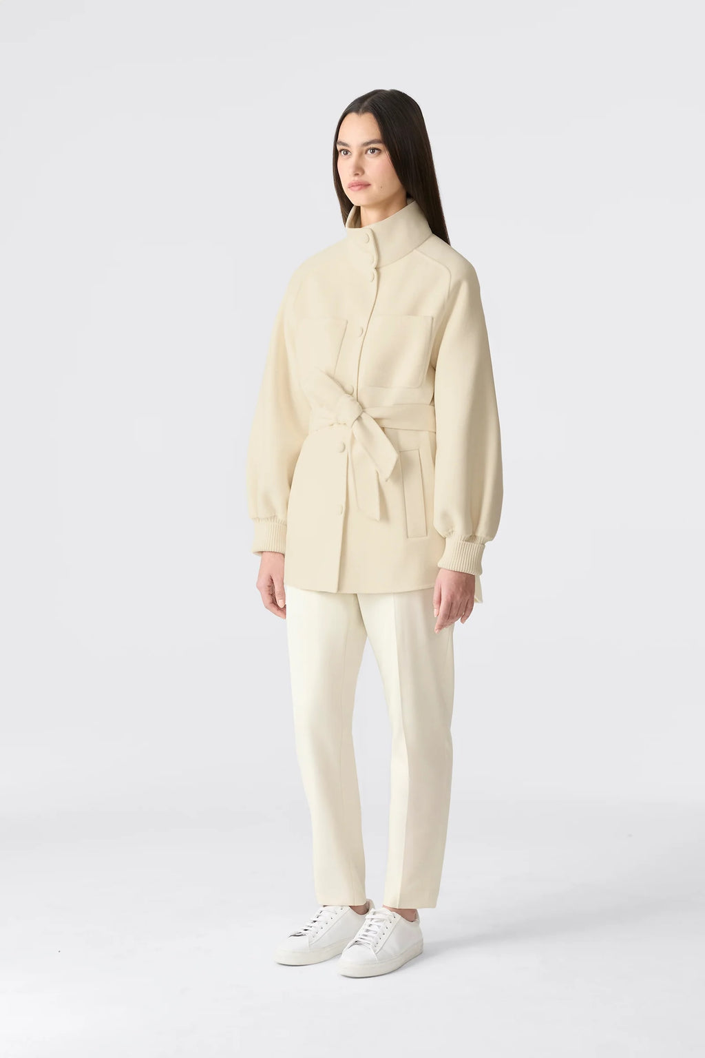 SHANIA Belted coat in double-face wool UP TO -5ºC